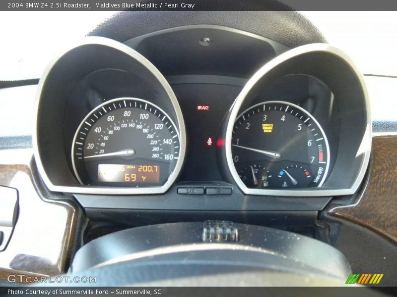 Maldives Blue Metallic / Pearl Gray 2004 BMW Z4 2.5i Roadster