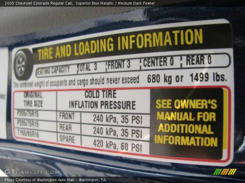 Superior Blue Metallic / Medium Dark Pewter 2005 Chevrolet Colorado Regular Cab