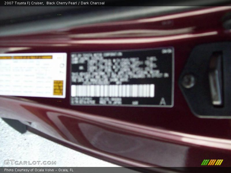 Black Cherry Pearl / Dark Charcoal 2007 Toyota FJ Cruiser