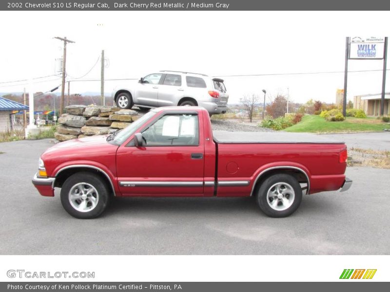 Dark Cherry Red Metallic / Medium Gray 2002 Chevrolet S10 LS Regular Cab