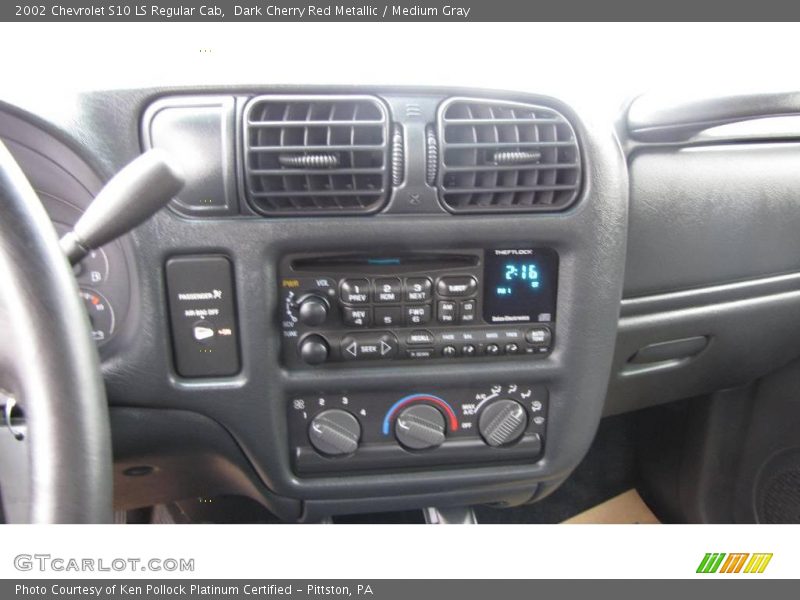 Dark Cherry Red Metallic / Medium Gray 2002 Chevrolet S10 LS Regular Cab