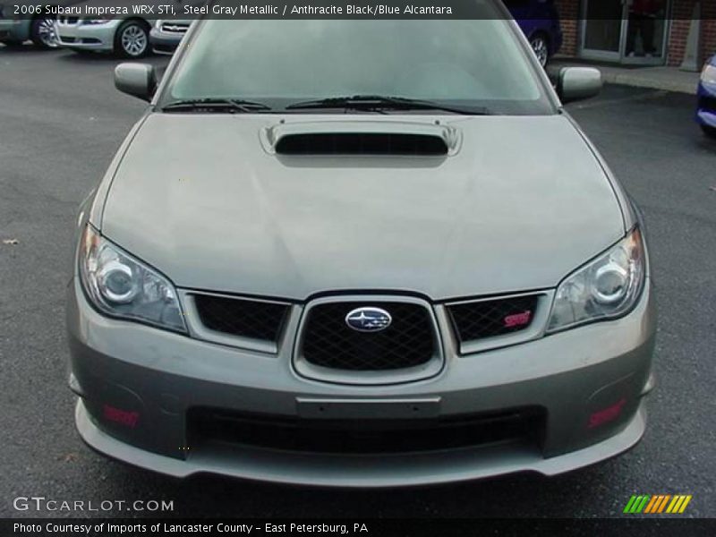 Steel Gray Metallic / Anthracite Black/Blue Alcantara 2006 Subaru Impreza WRX STi