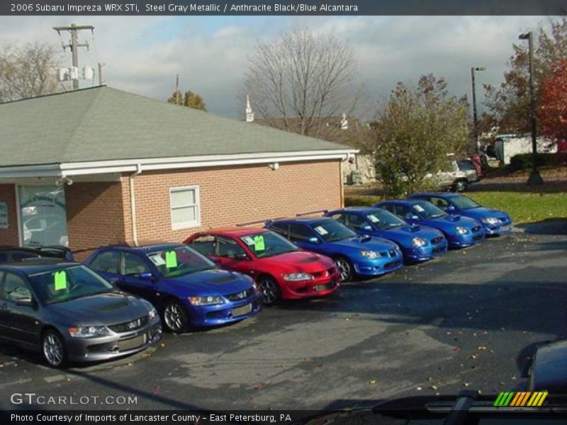 Steel Gray Metallic / Anthracite Black/Blue Alcantara 2006 Subaru Impreza WRX STi