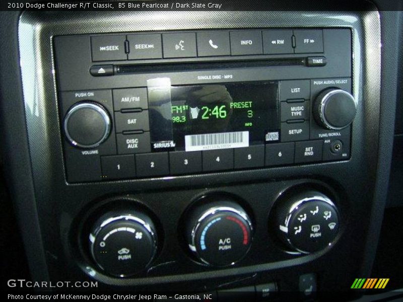 B5 Blue Pearlcoat / Dark Slate Gray 2010 Dodge Challenger R/T Classic