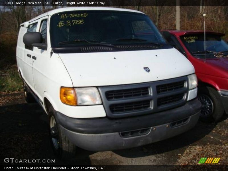 Bright White / Mist Gray 2001 Dodge Ram Van 3500 Cargo