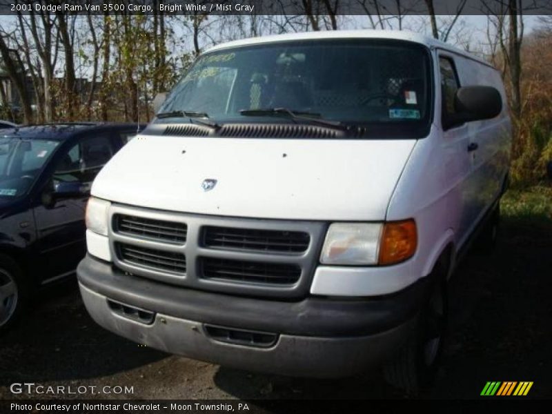 Bright White / Mist Gray 2001 Dodge Ram Van 3500 Cargo