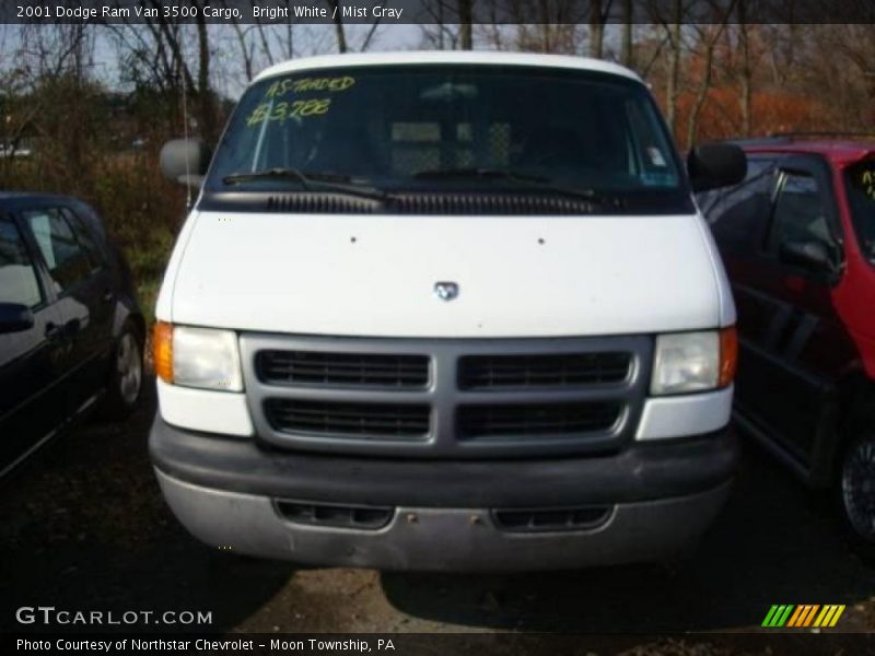 Bright White / Mist Gray 2001 Dodge Ram Van 3500 Cargo