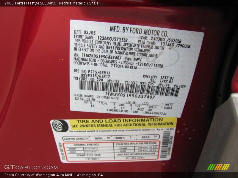 Redfire Metallic / Shale 2005 Ford Freestyle SEL AWD