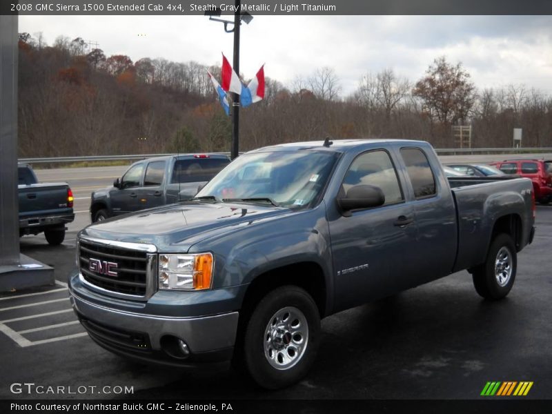 Stealth Gray Metallic / Light Titanium 2008 GMC Sierra 1500 Extended Cab 4x4