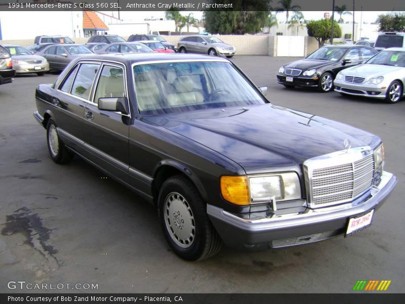 Anthracite Gray Metallic / Parchment 1991 Mercedes-Benz S Class 560 SEL