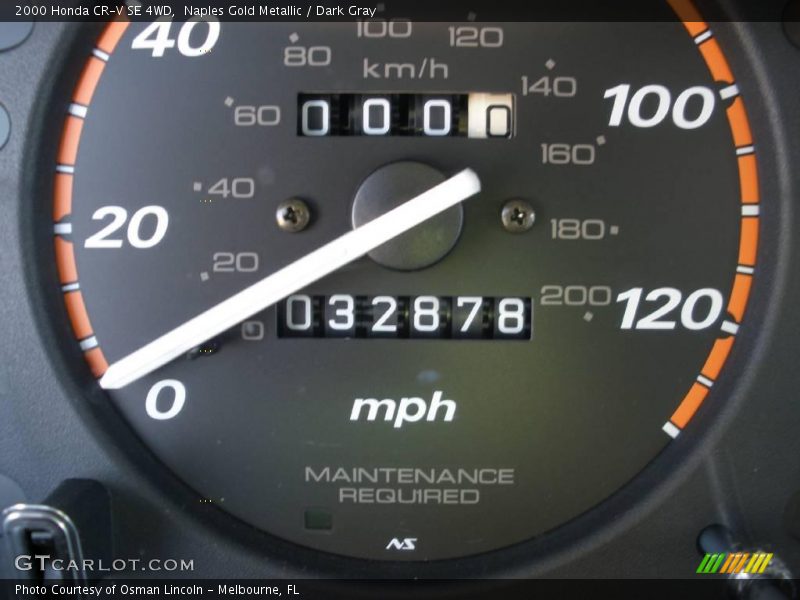 Naples Gold Metallic / Dark Gray 2000 Honda CR-V SE 4WD