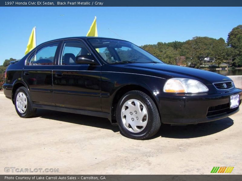 Black Pearl Metallic / Gray 1997 Honda Civic EX Sedan