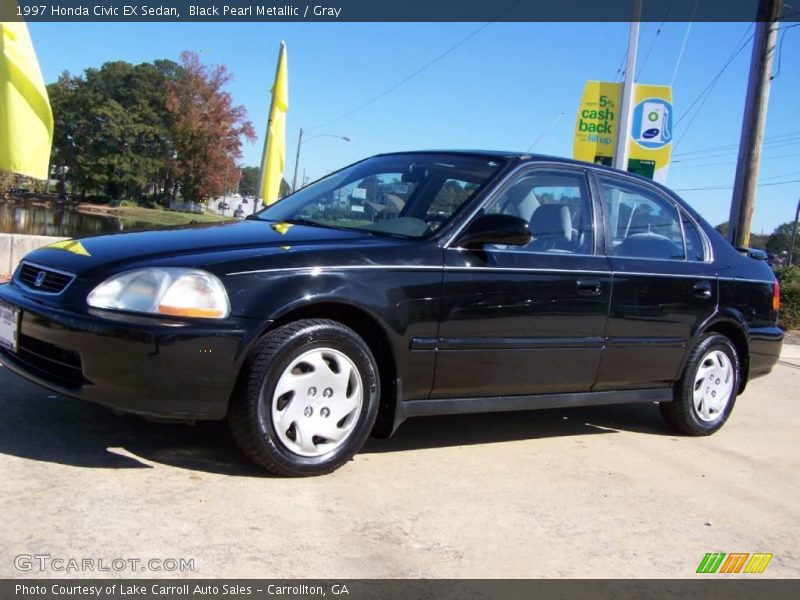 Black Pearl Metallic / Gray 1997 Honda Civic EX Sedan