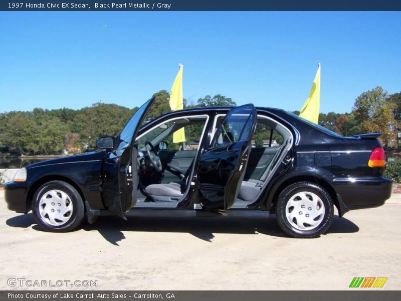 Black Pearl Metallic / Gray 1997 Honda Civic EX Sedan