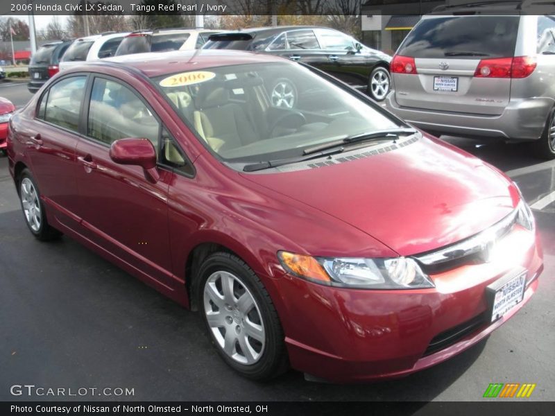 Tango Red Pearl / Ivory 2006 Honda Civic LX Sedan