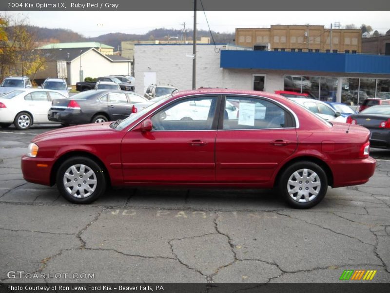 Ruby Red / Gray 2004 Kia Optima LX