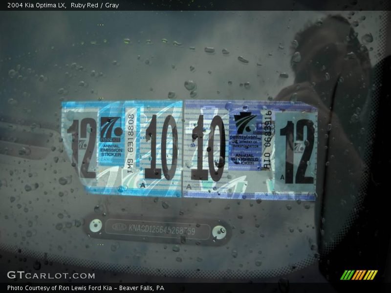 Ruby Red / Gray 2004 Kia Optima LX