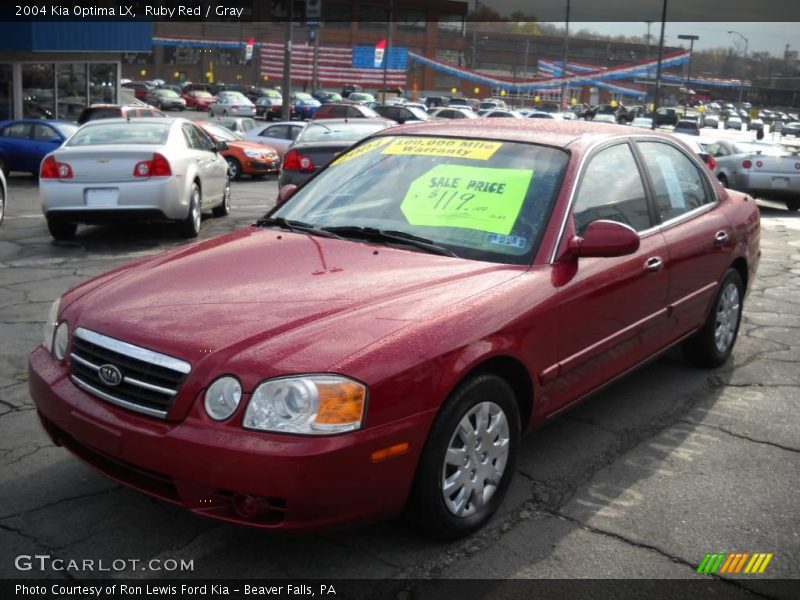 Ruby Red / Gray 2004 Kia Optima LX