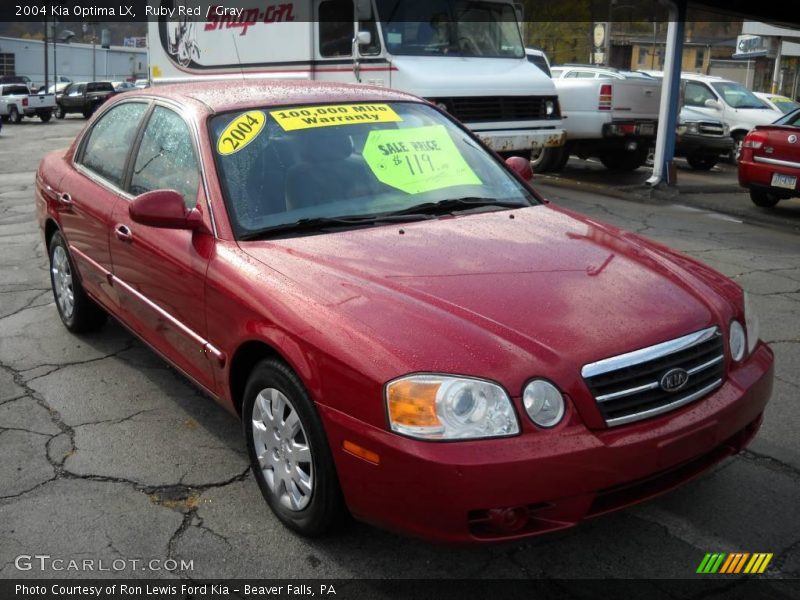 Ruby Red / Gray 2004 Kia Optima LX