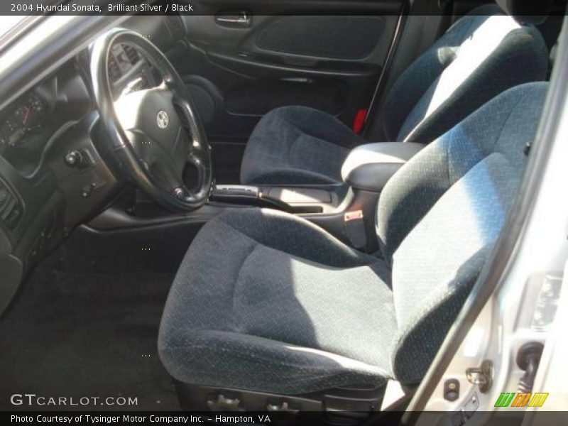 Brilliant Silver / Black 2004 Hyundai Sonata