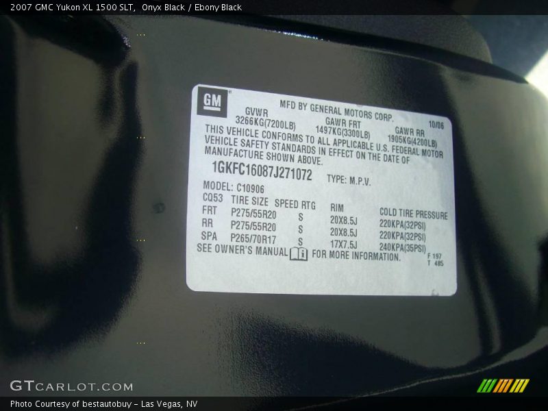 Onyx Black / Ebony Black 2007 GMC Yukon XL 1500 SLT