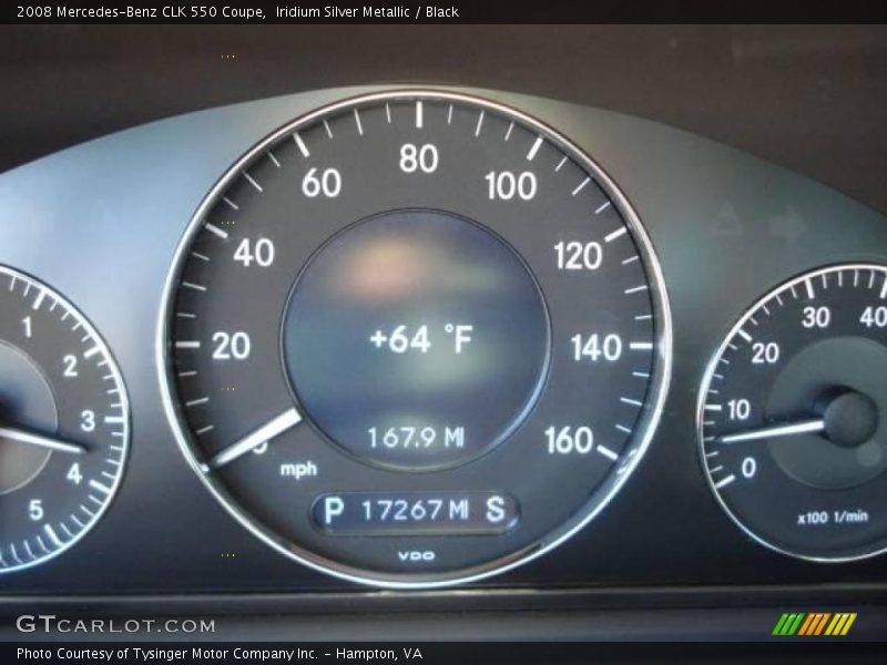 Iridium Silver Metallic / Black 2008 Mercedes-Benz CLK 550 Coupe