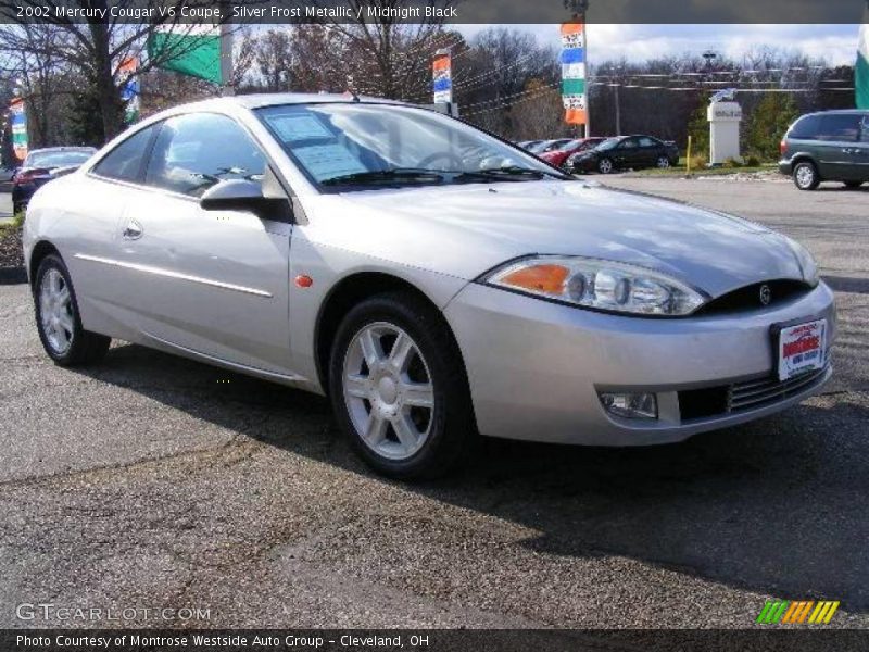 Silver Frost Metallic / Midnight Black 2002 Mercury Cougar V6 Coupe