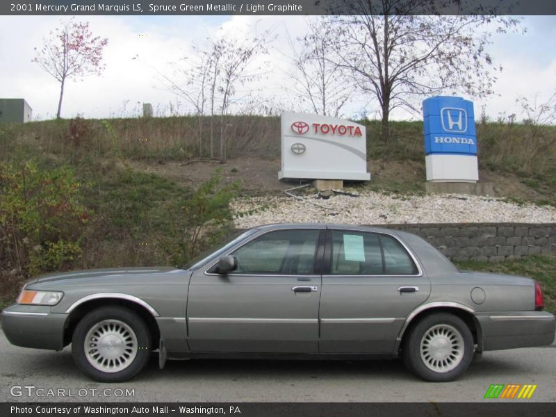 Spruce Green Metallic / Light Graphite 2001 Mercury Grand Marquis LS