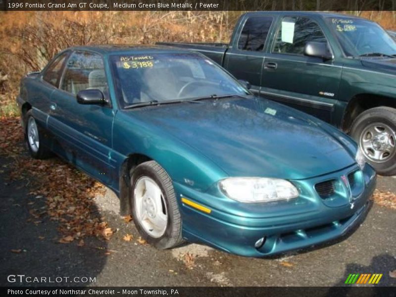 Medium Green Blue Metallic / Pewter 1996 Pontiac Grand Am GT Coupe