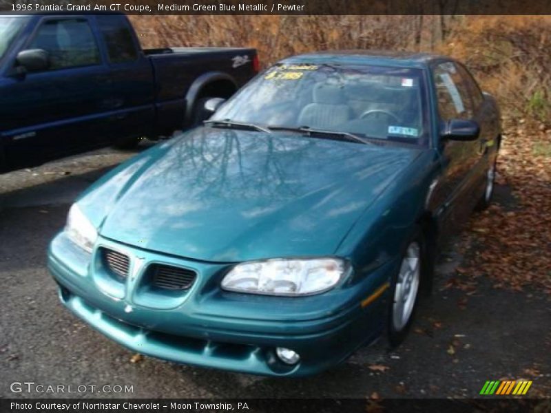Medium Green Blue Metallic / Pewter 1996 Pontiac Grand Am GT Coupe