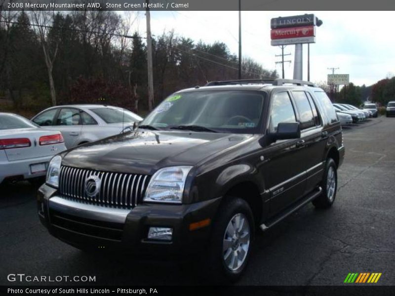 Stone Green Metallic / Camel 2008 Mercury Mountaineer AWD