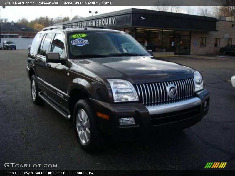 Stone Green Metallic / Camel 2008 Mercury Mountaineer AWD