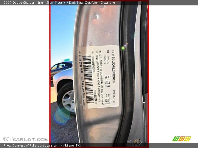Bright Silver Metallic / Dark Slate Gray/Light Graystone 2007 Dodge Charger