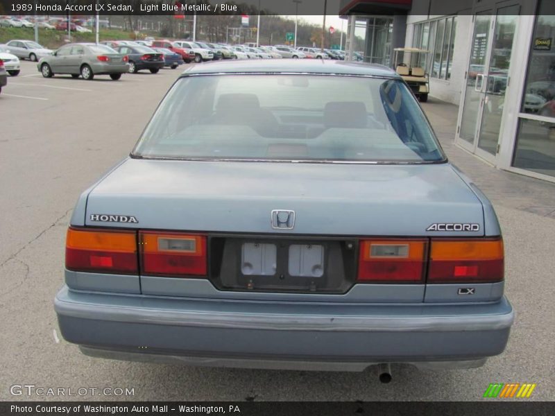 Light Blue Metallic / Blue 1989 Honda Accord LX Sedan