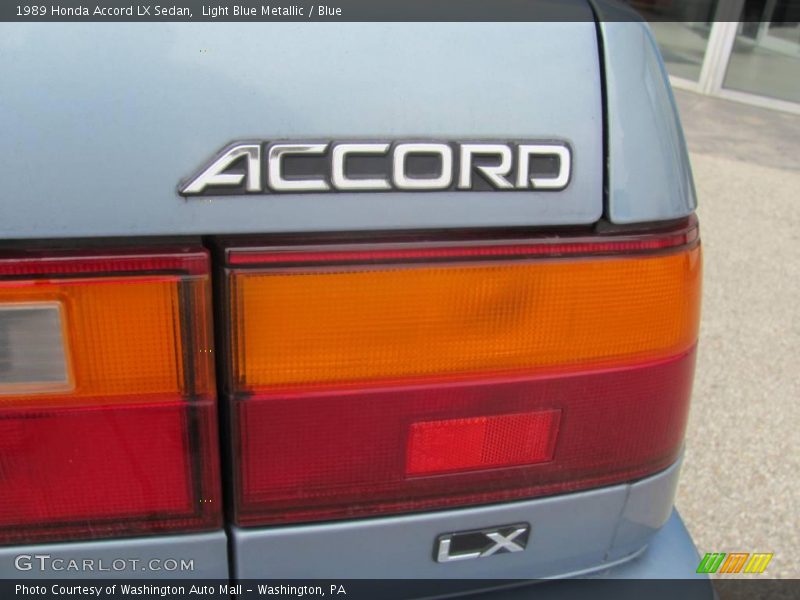 Light Blue Metallic / Blue 1989 Honda Accord LX Sedan