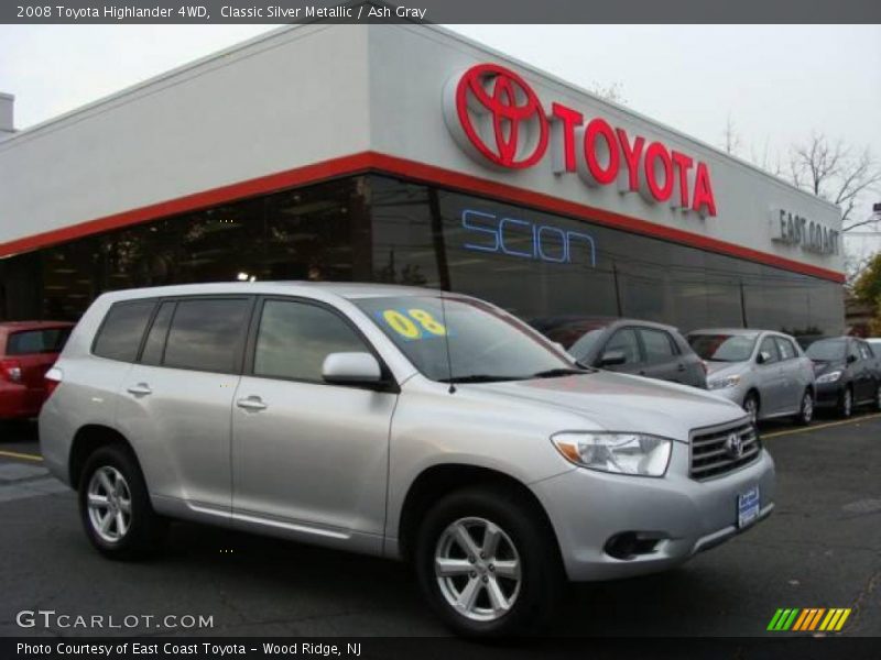 Classic Silver Metallic / Ash Gray 2008 Toyota Highlander 4WD
