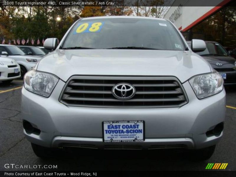 Classic Silver Metallic / Ash Gray 2008 Toyota Highlander 4WD