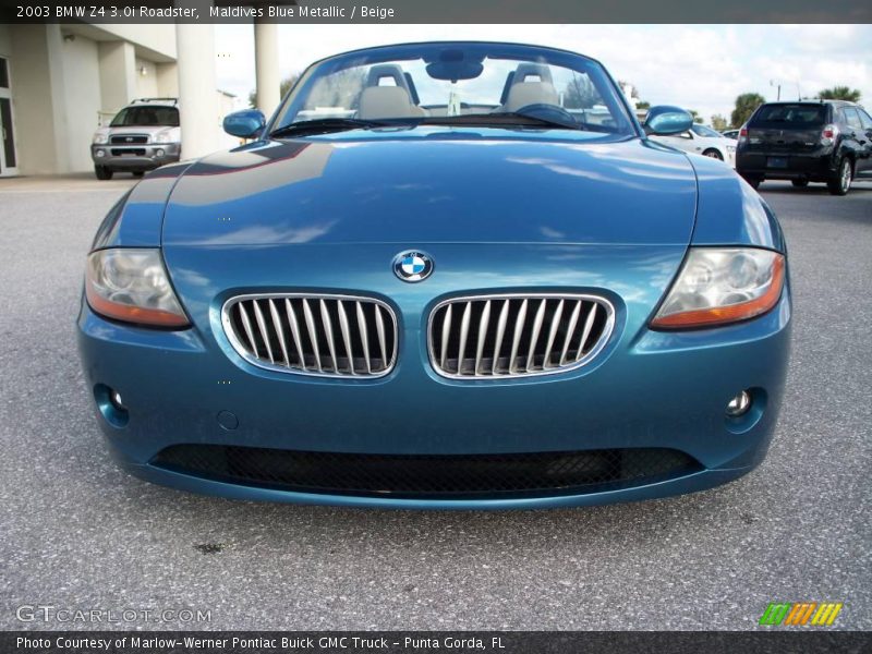 Maldives Blue Metallic / Beige 2003 BMW Z4 3.0i Roadster