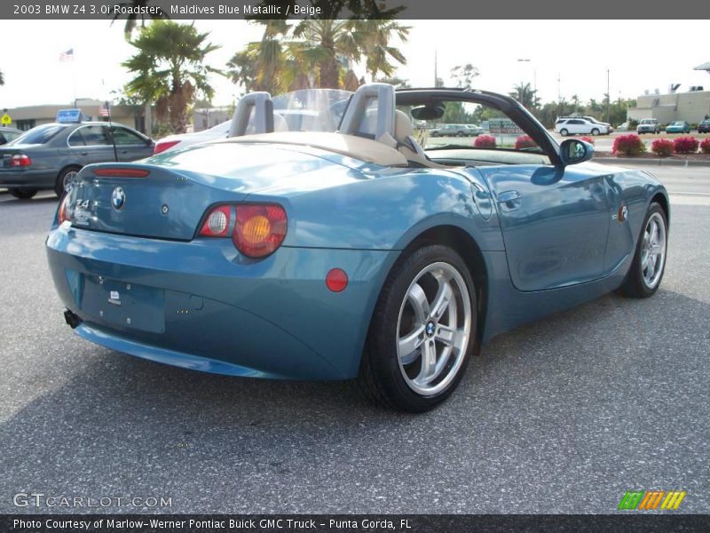 Maldives Blue Metallic / Beige 2003 BMW Z4 3.0i Roadster