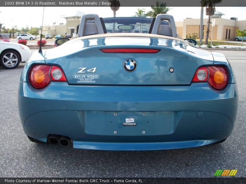 Maldives Blue Metallic / Beige 2003 BMW Z4 3.0i Roadster