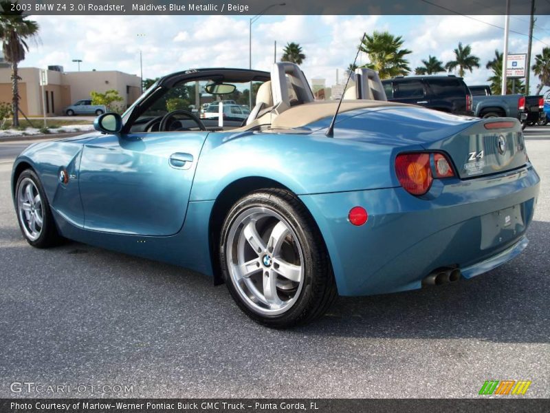Maldives Blue Metallic / Beige 2003 BMW Z4 3.0i Roadster