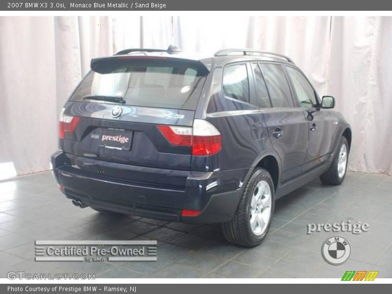 Monaco Blue Metallic / Sand Beige 2007 BMW X3 3.0si