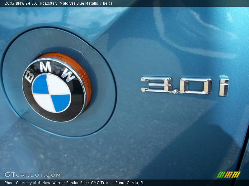 Maldives Blue Metallic / Beige 2003 BMW Z4 3.0i Roadster