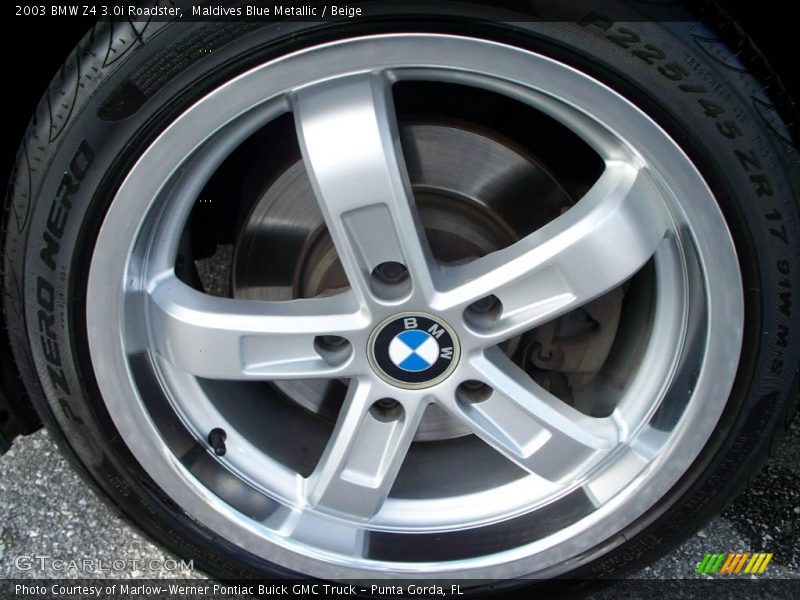 Maldives Blue Metallic / Beige 2003 BMW Z4 3.0i Roadster