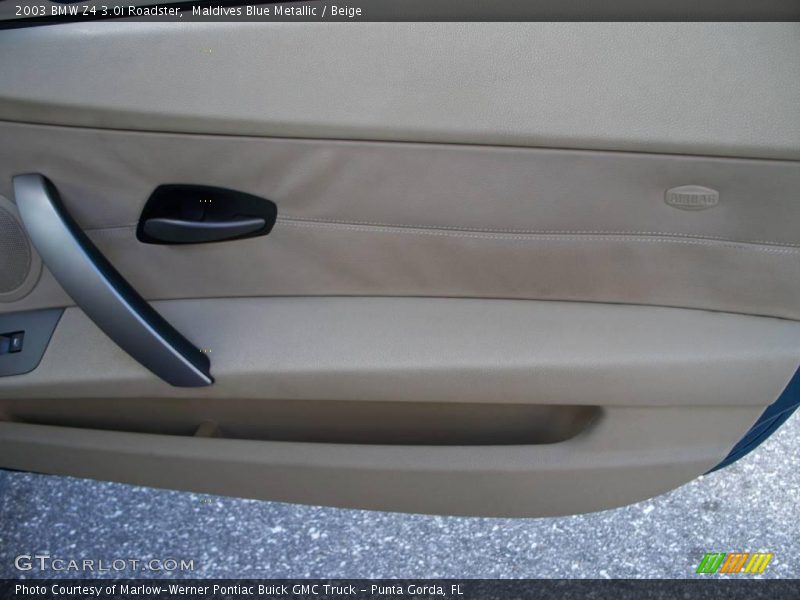 Maldives Blue Metallic / Beige 2003 BMW Z4 3.0i Roadster