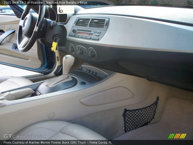 Maldives Blue Metallic / Beige 2003 BMW Z4 3.0i Roadster