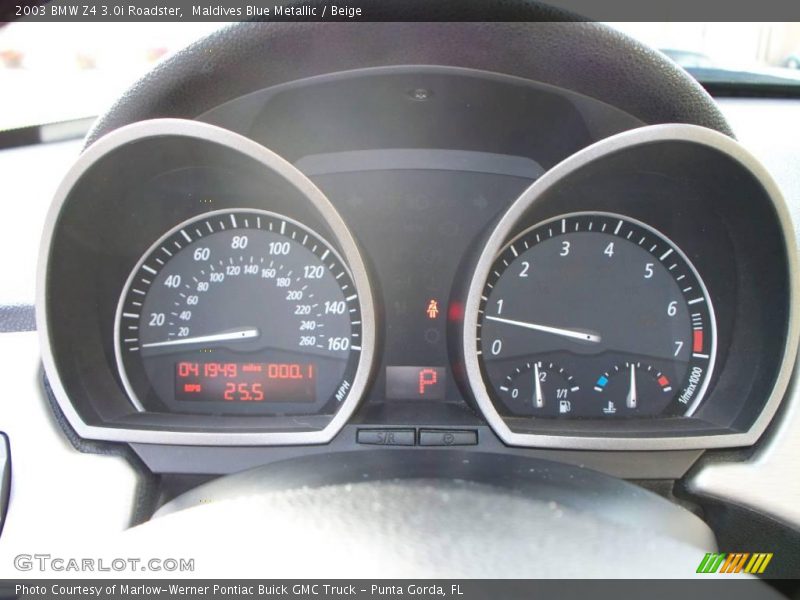 Maldives Blue Metallic / Beige 2003 BMW Z4 3.0i Roadster