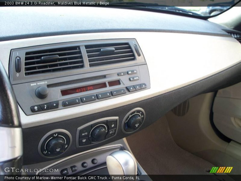 Maldives Blue Metallic / Beige 2003 BMW Z4 3.0i Roadster