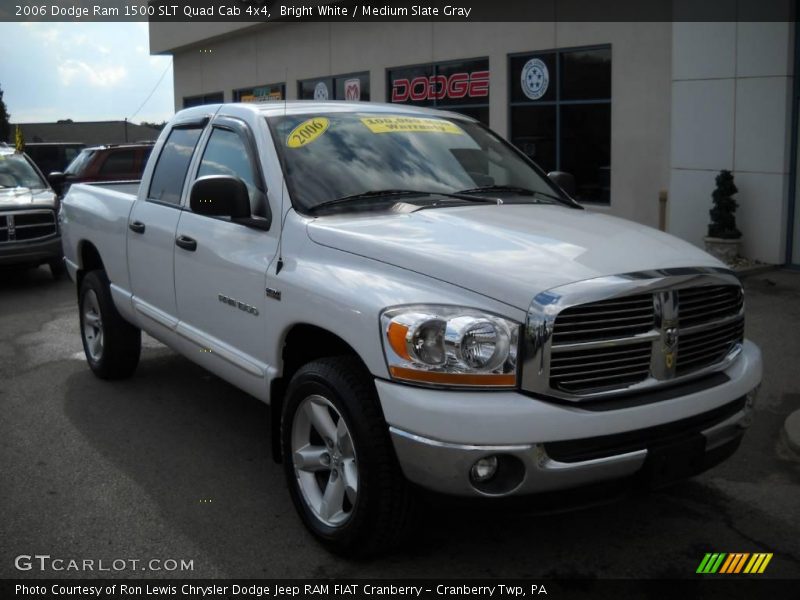 Bright White / Medium Slate Gray 2006 Dodge Ram 1500 SLT Quad Cab 4x4