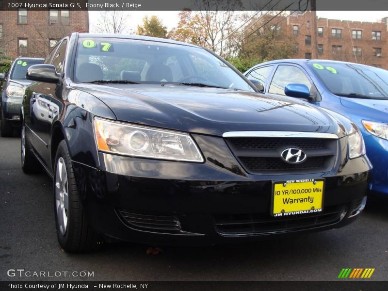 Ebony Black / Beige 2007 Hyundai Sonata GLS